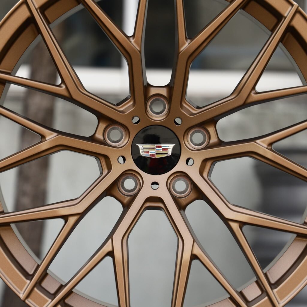 Cadillac CT5 wheels – Bronze Mesh Multi-Spoke (Cadillac OEM-Style), lip and barrel detail