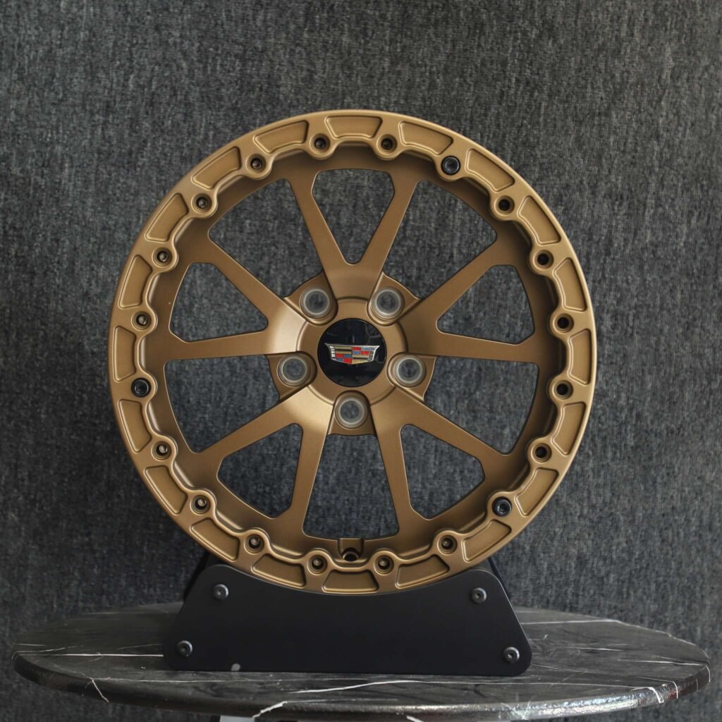 Cadillac Escalade wheels – Bronze 5 V-Spoke Beadlock (Cadillac OEM-Style), front view