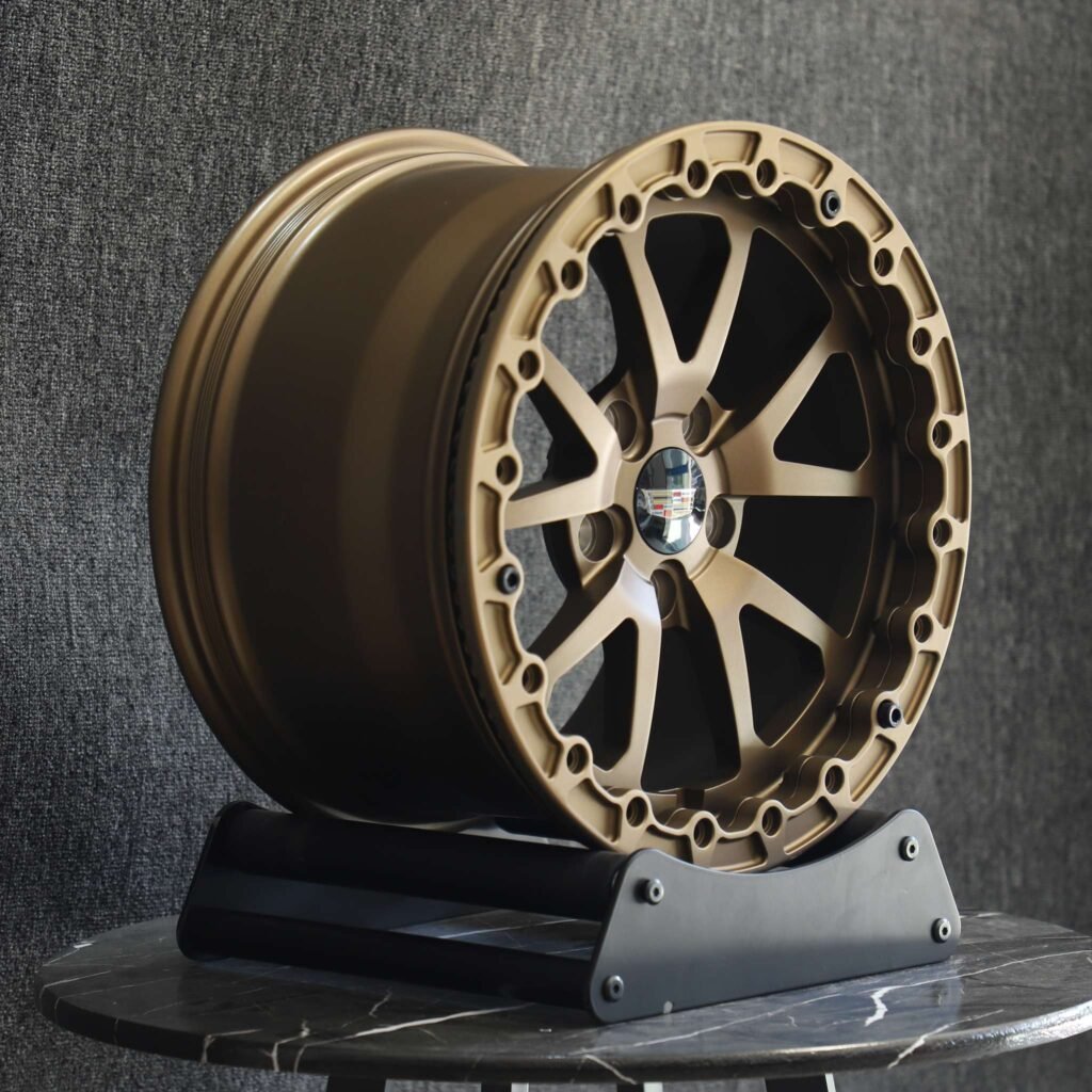 6x139.7 wheels – Bronze 5 V-Spoke Beadlock (Cadillac OEM-Style), side view