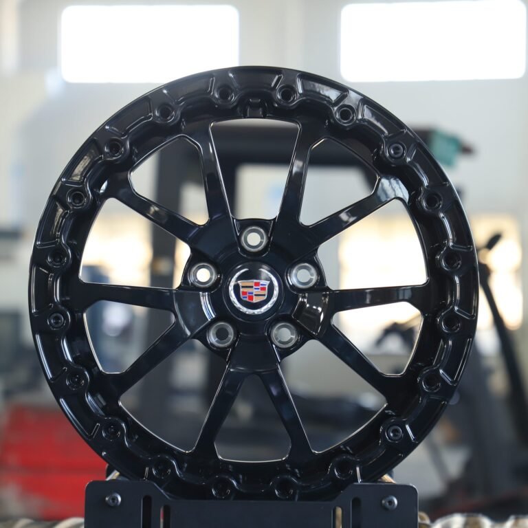Cadillac Escalade wheels – Gloss Black 5 V-Spoke, front view