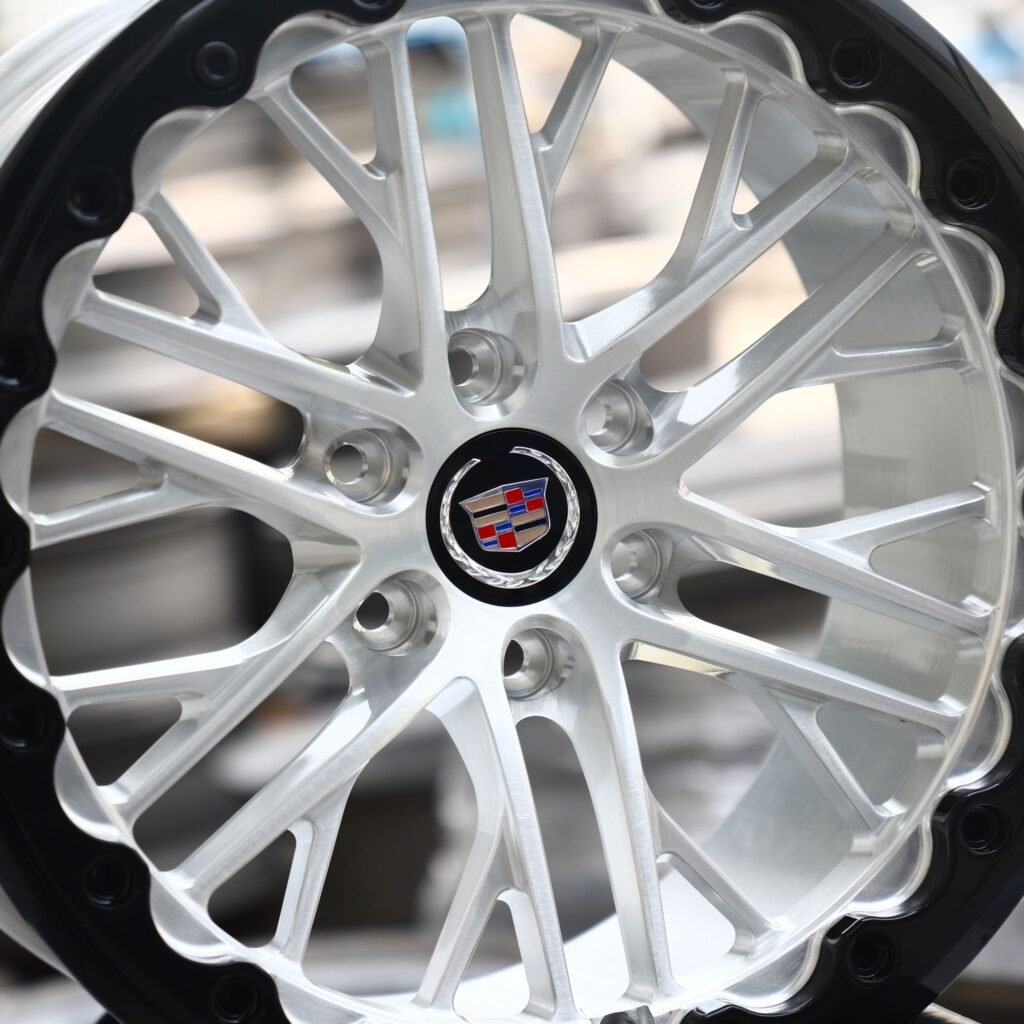 Cadillac Style Silver Custom Beadlock Forged Wheels - Cadillac Escalade / Chevrolet Silverado Fitment (6-Lug) view 4