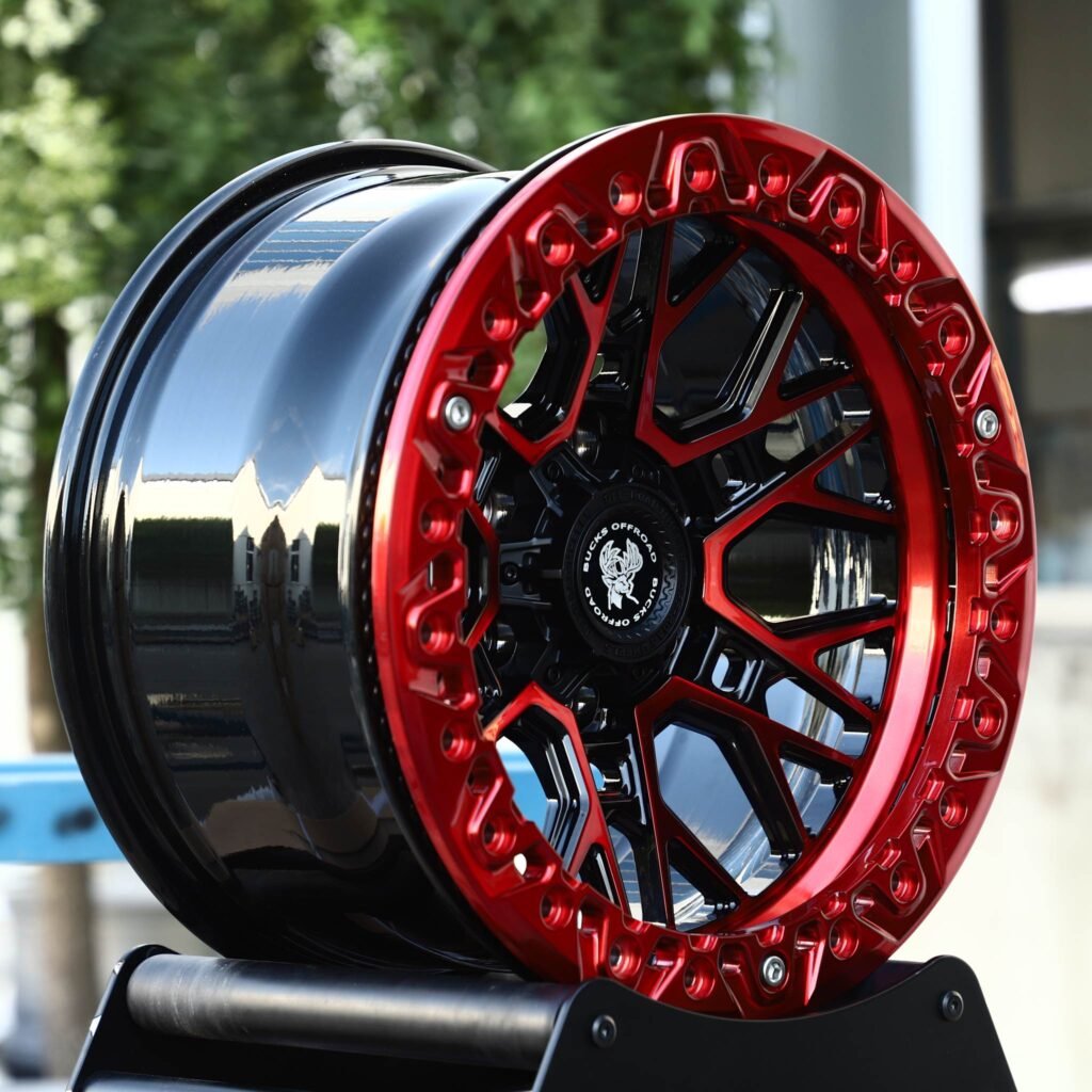 6x139.7 wheels – Candy Transparent Red, side view