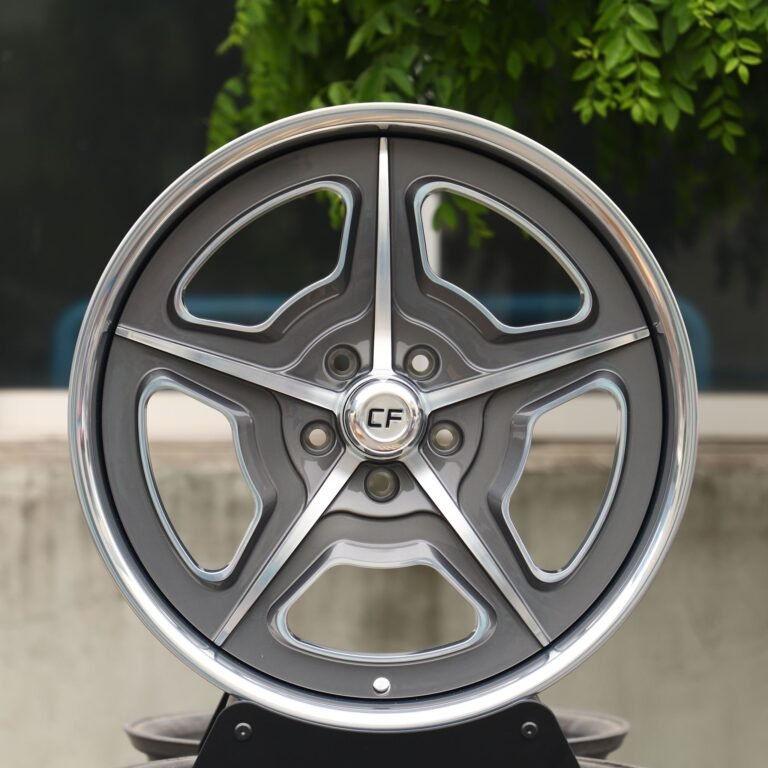 Porsche 911 wheels – CF Matte Silver 2-Piece Deep Lip, front view
