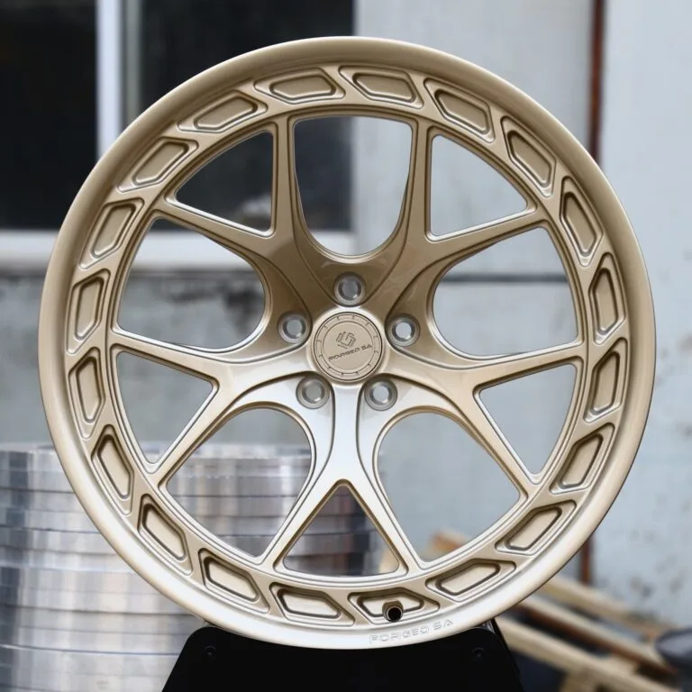 Porsche 911 wheels – Champagne Gold Directional 5 Y-Spoke, front view