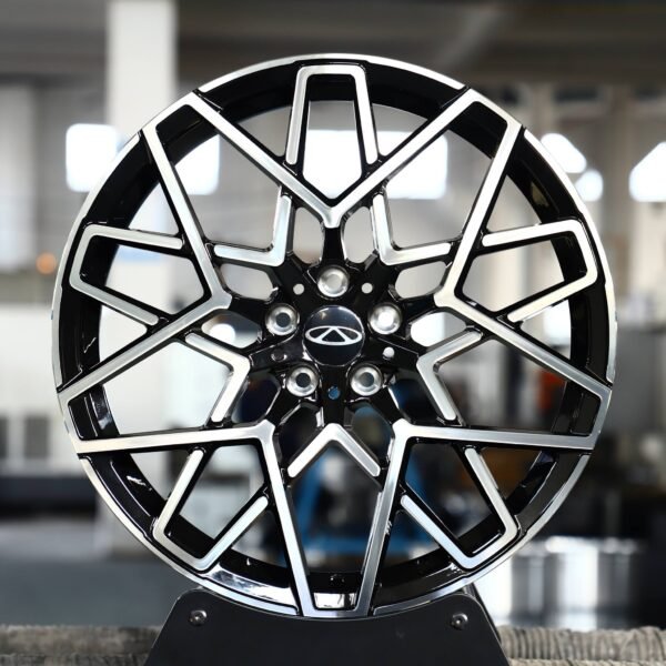 Chery OEM-Style Black / Machined Petal Machined Face Forged Wheels – Chery Arrizo 8 / Tiggo 4 Facelift, front view