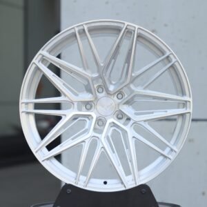 Chevrolet Corvette Style Brushed Silver 10 Y-Spoke Machined Face Forged Wheels – Chevrolet Corvette / Cadillac CT5 Fitment (5-Lug)
