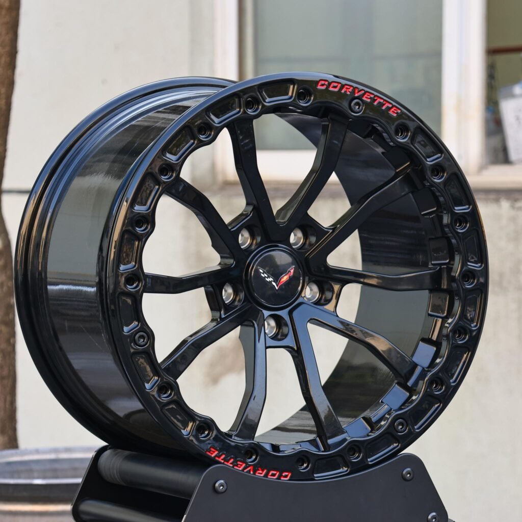 Chevrolet Corvette Style Custom Finish Racing Beadlock Forged Wheels - Chevrolet Corvette / Ford Mustang Fitment (5-Lug) view 3