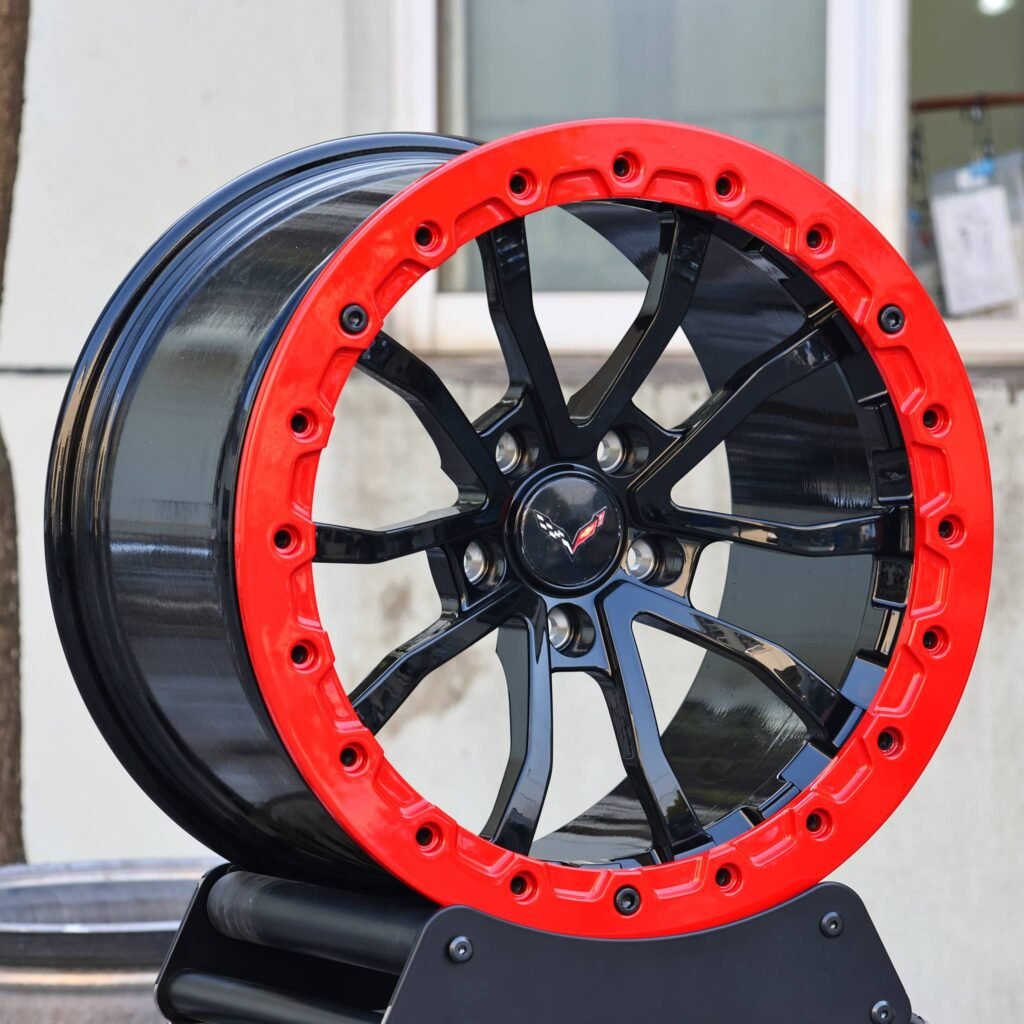 Chevrolet Corvette Style Custom Finish Racing Beadlock Forged Wheels - Chevrolet Corvette / Ford Mustang Fitment (5-Lug) view 3