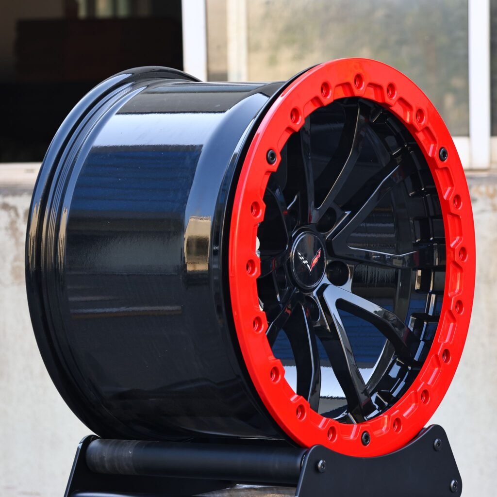 Chevrolet Corvette Style Custom Finish Racing Beadlock Forged Wheels - Chevrolet Corvette / Ford Mustang Fitment (5-Lug) view 4
