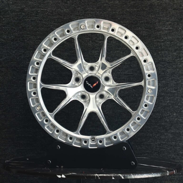 Chevrolet Corvette wheels – Chevrolet Corvette Style Polished Silver 5 Y-Spoke Racing Beadlock, front view