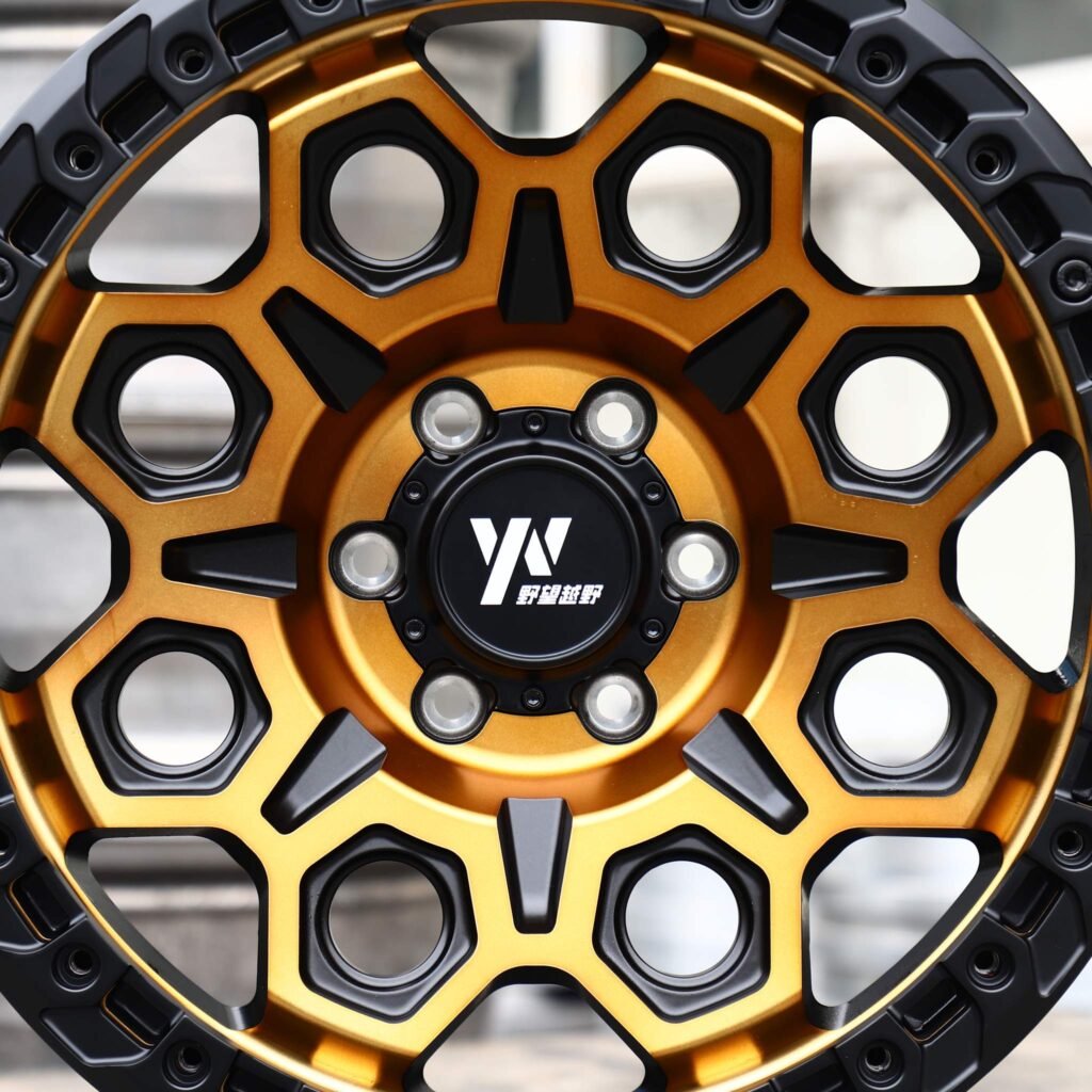 Ford F-150 wheels – Bronze / Black Hex Beadlock, angled view