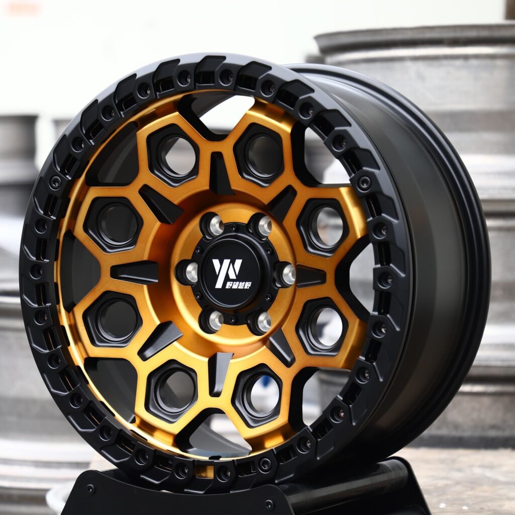 6x139.7 wheels – Bronze / Black Hex Beadlock, side view