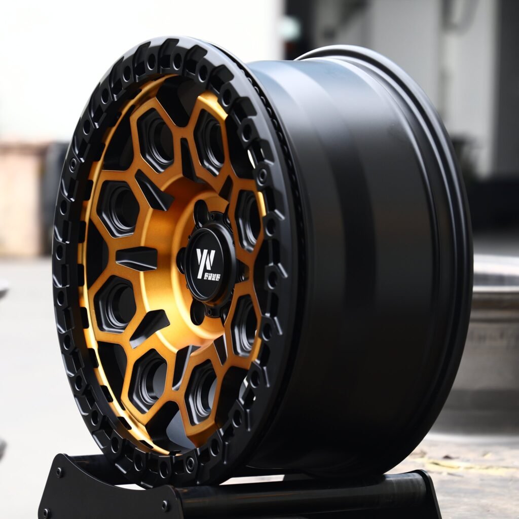 Toyota 4Runner wheels – Bronze / Black Hex Beadlock, lip and barrel detail