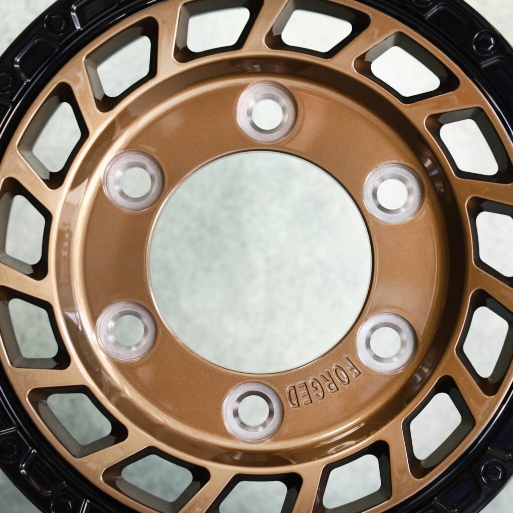 Ford F-150 wheels – Bronze / Black Slotted Deep Lip, angled view
