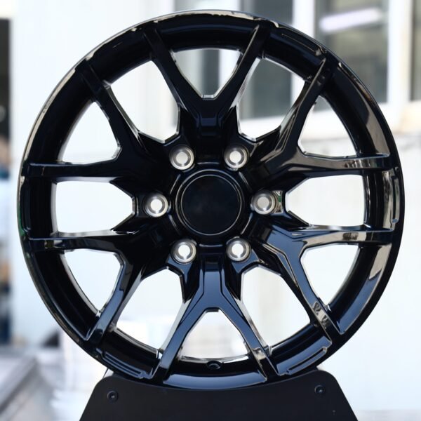 Chevrolet Silverado 1500 wheels – Gloss Black Machined Multi-Spoke, front view