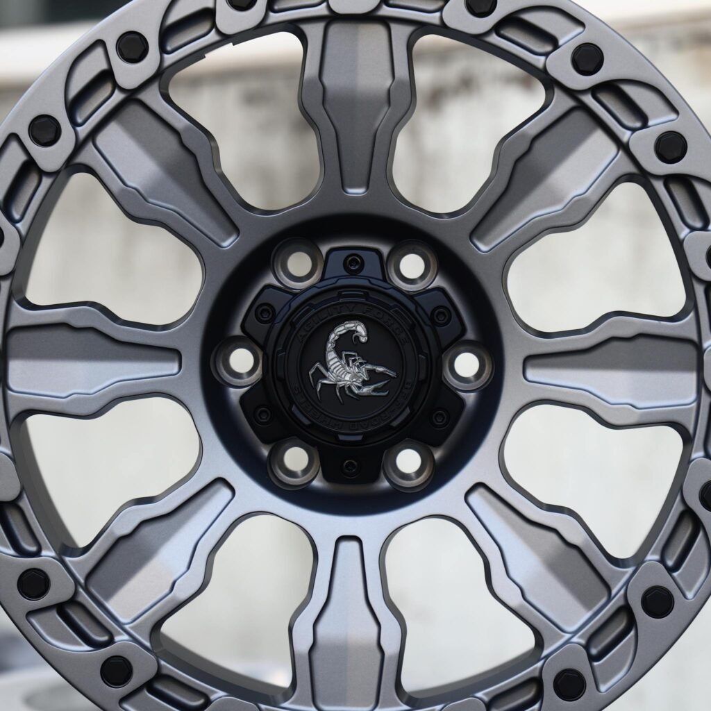 Ford F-150 wheels – Gunmetal Machined 8-Spoke, angled view