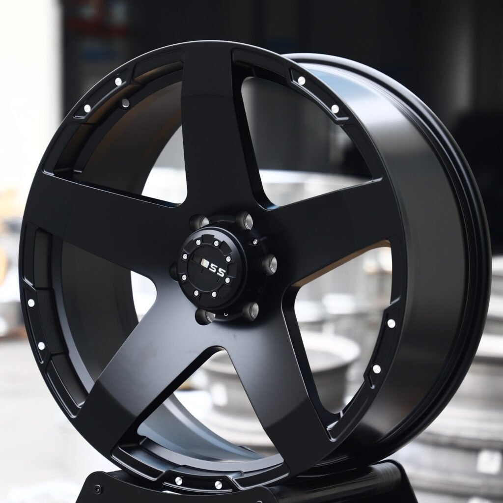 Ford F-150 wheels – Matte Black 5-Spoke, angled view