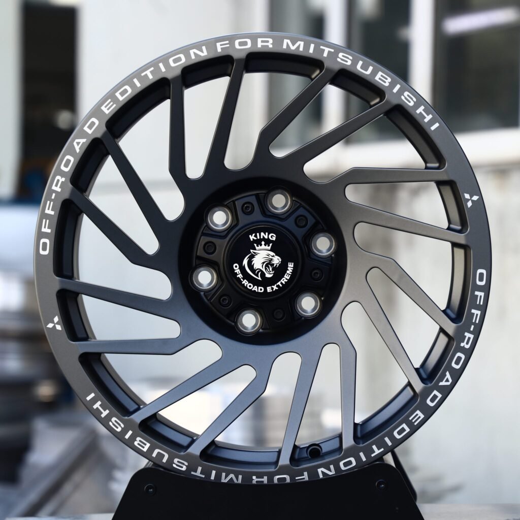 Матовые чёрные кованые диски для Chevrolet Silverado 1500 и Ford F-150, с направленным рисунком, с проточкой — ANK-77822
