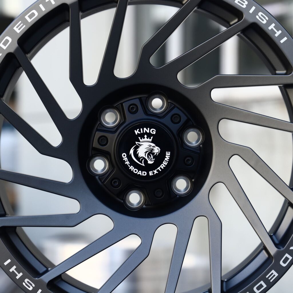 Toyota 4Runner wheels – Matte Black Machined Directional, lip and barrel detail