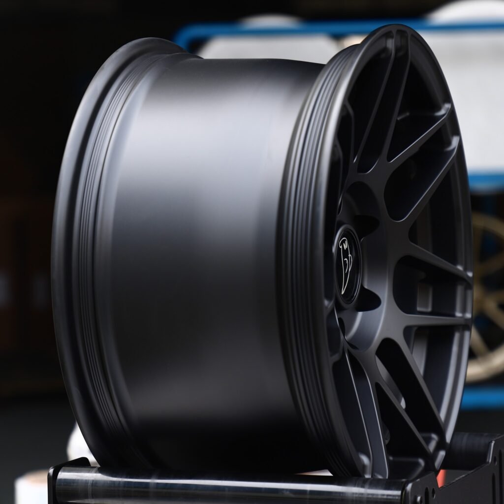 6x139.7 wheels – Matte Black Multi-Spoke, side view