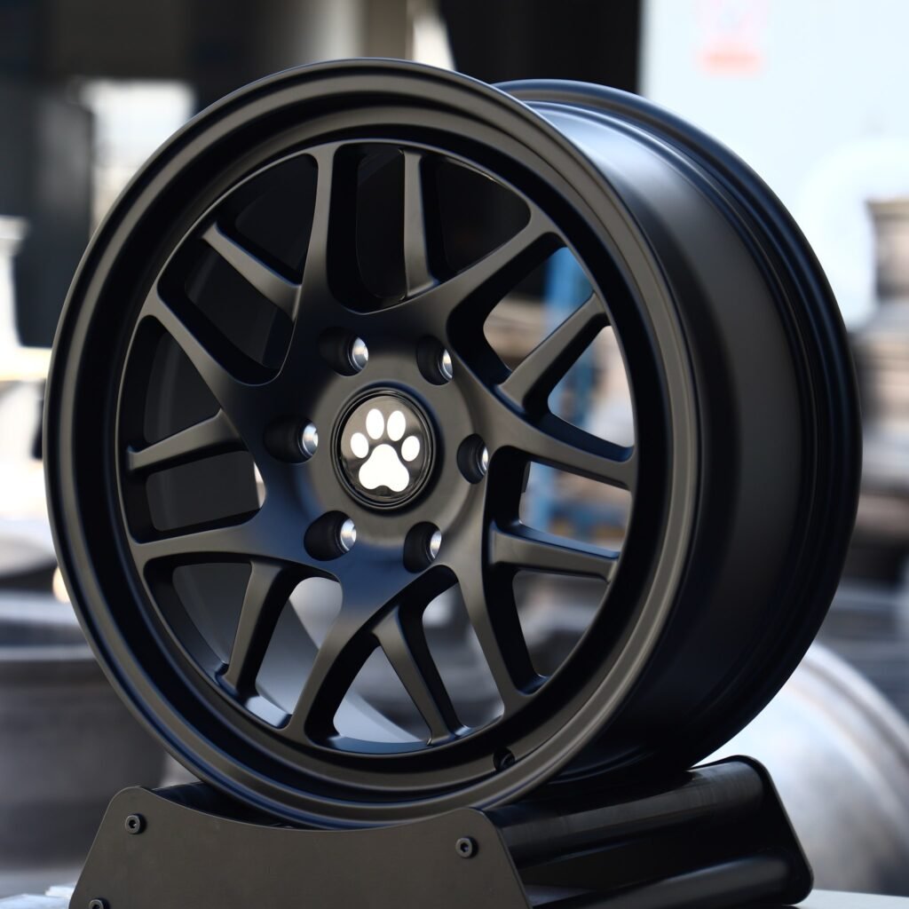 Ford F-150 wheels – Matte Black Multi-Spoke, angled view