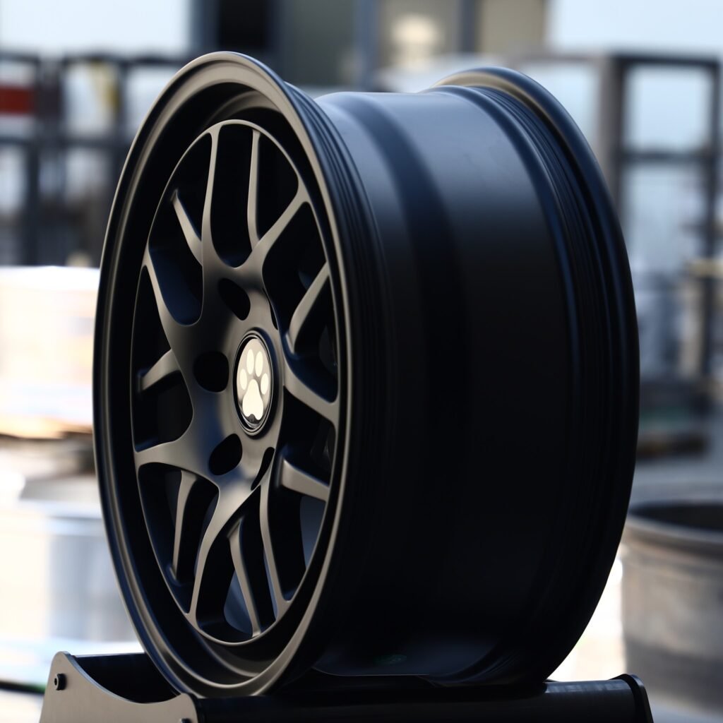 6x139.7 wheels – Matte Black Multi-Spoke, side view
