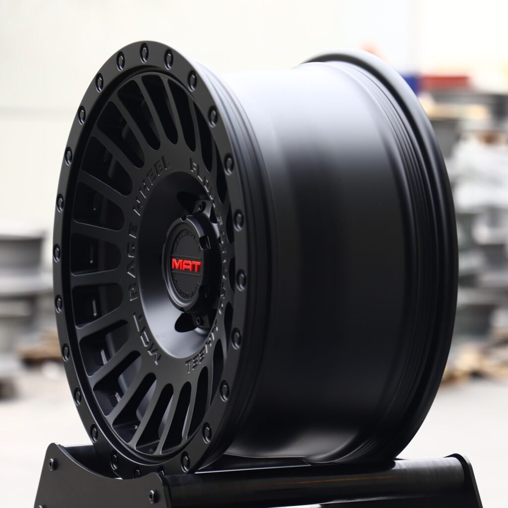 6x139.7 wheels – Matte Black Multi-Spoke, side view