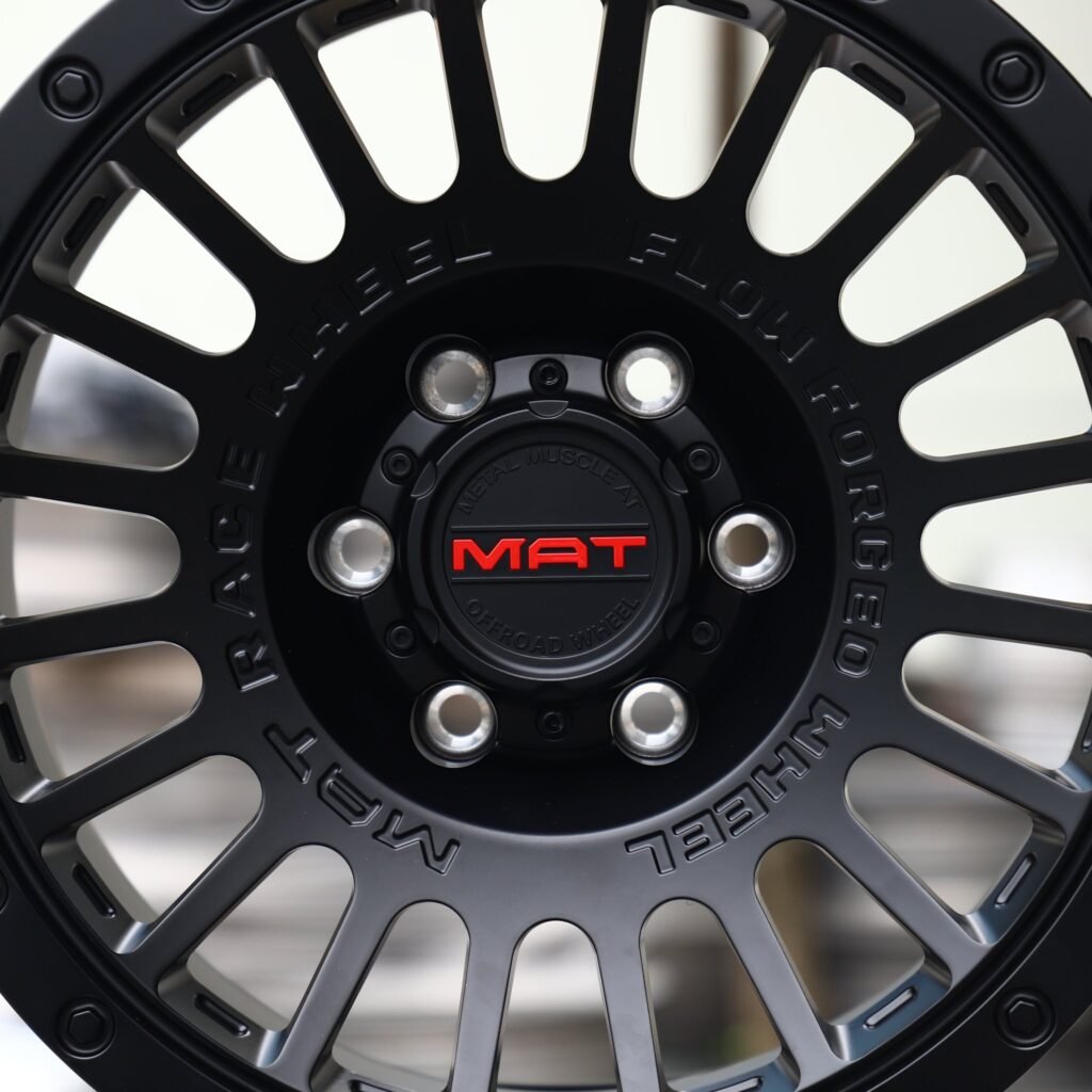 Toyota 4Runner wheels – Matte Black Multi-Spoke, lip and barrel detail