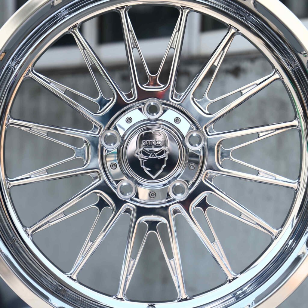 GMC Sierra 1500 wheels – Mirror Polished Multi-Spoke, angled view