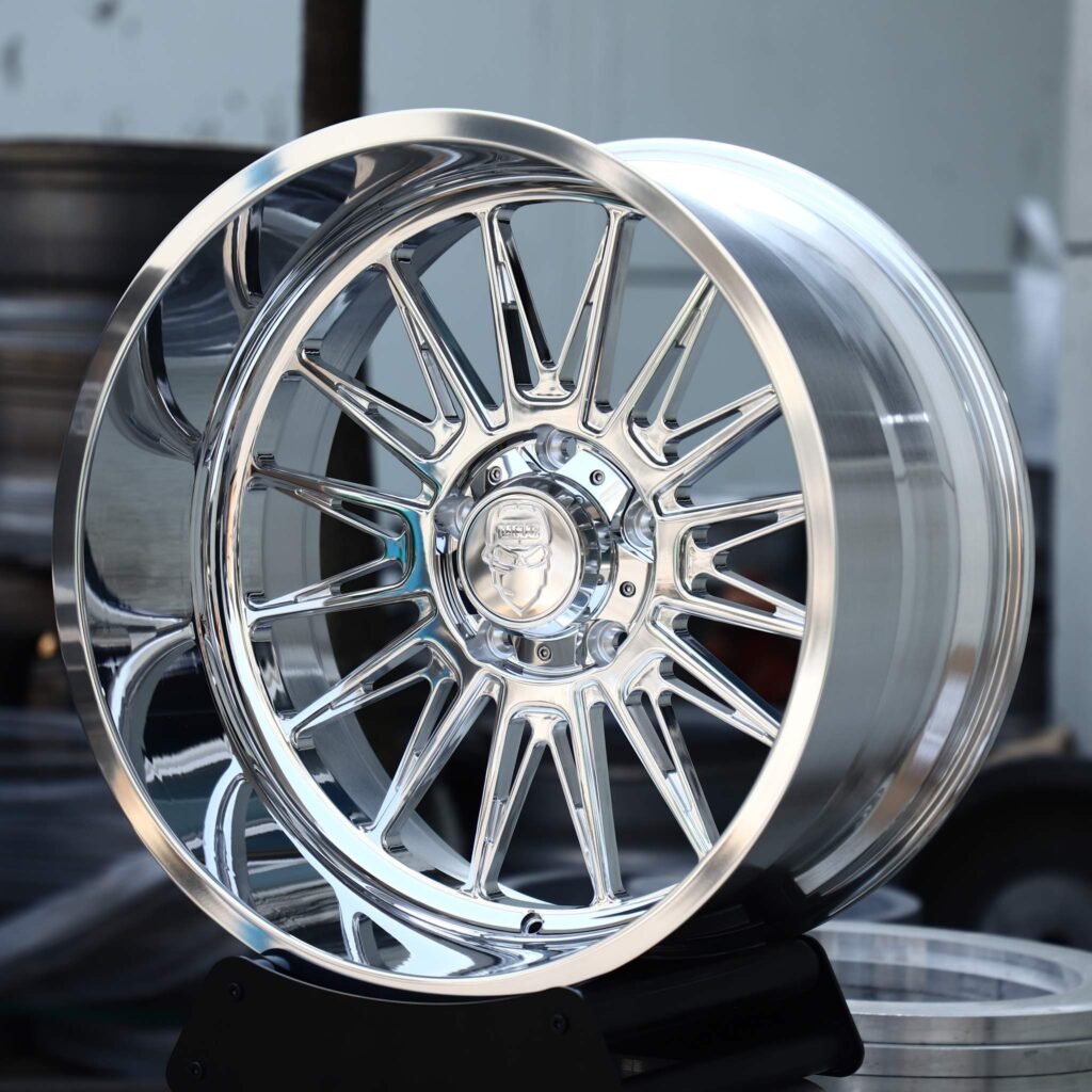 6x139.7 wheels – Mirror Polished Multi-Spoke, side view