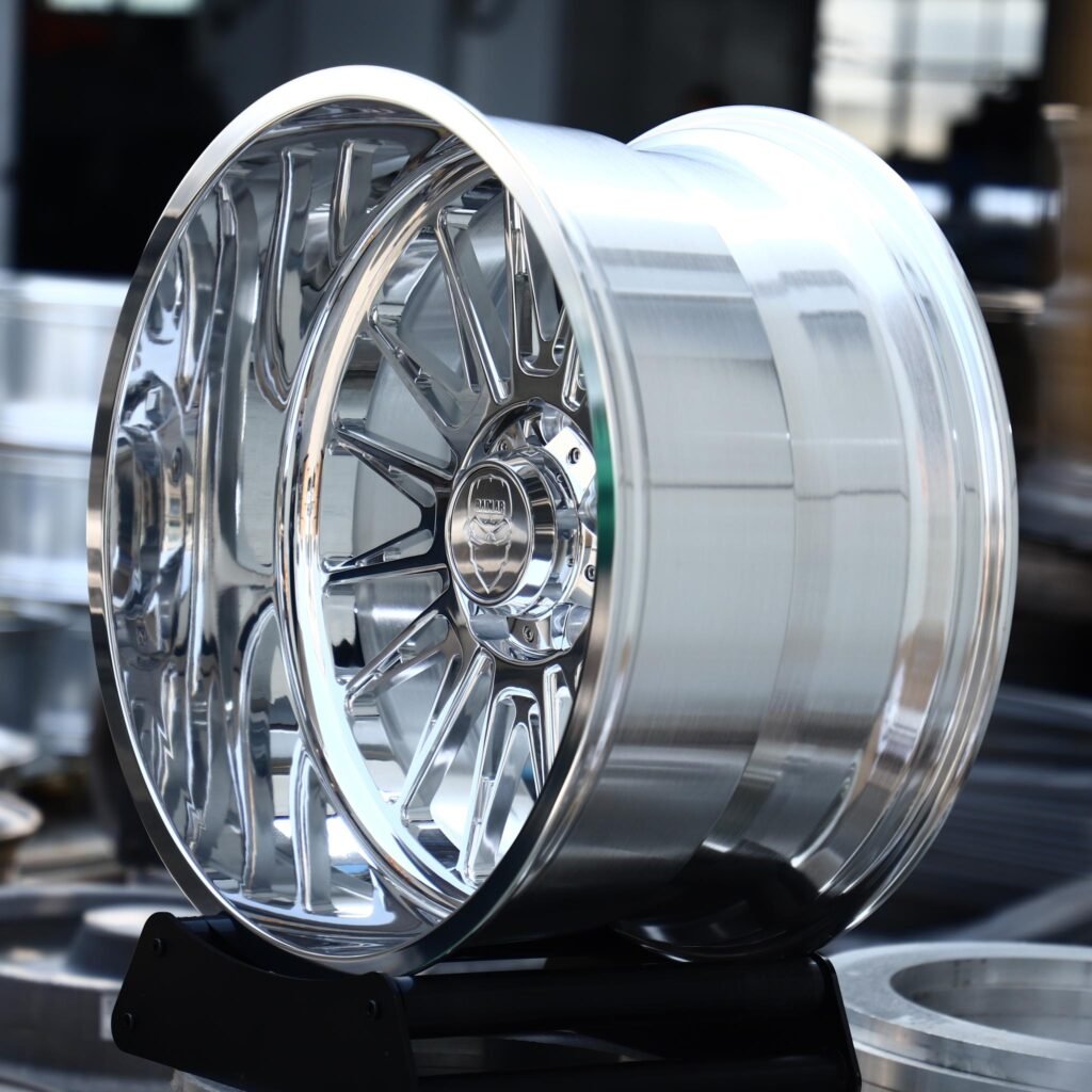 Toyota Tacoma wheels – Mirror Polished Multi-Spoke, lip and barrel detail