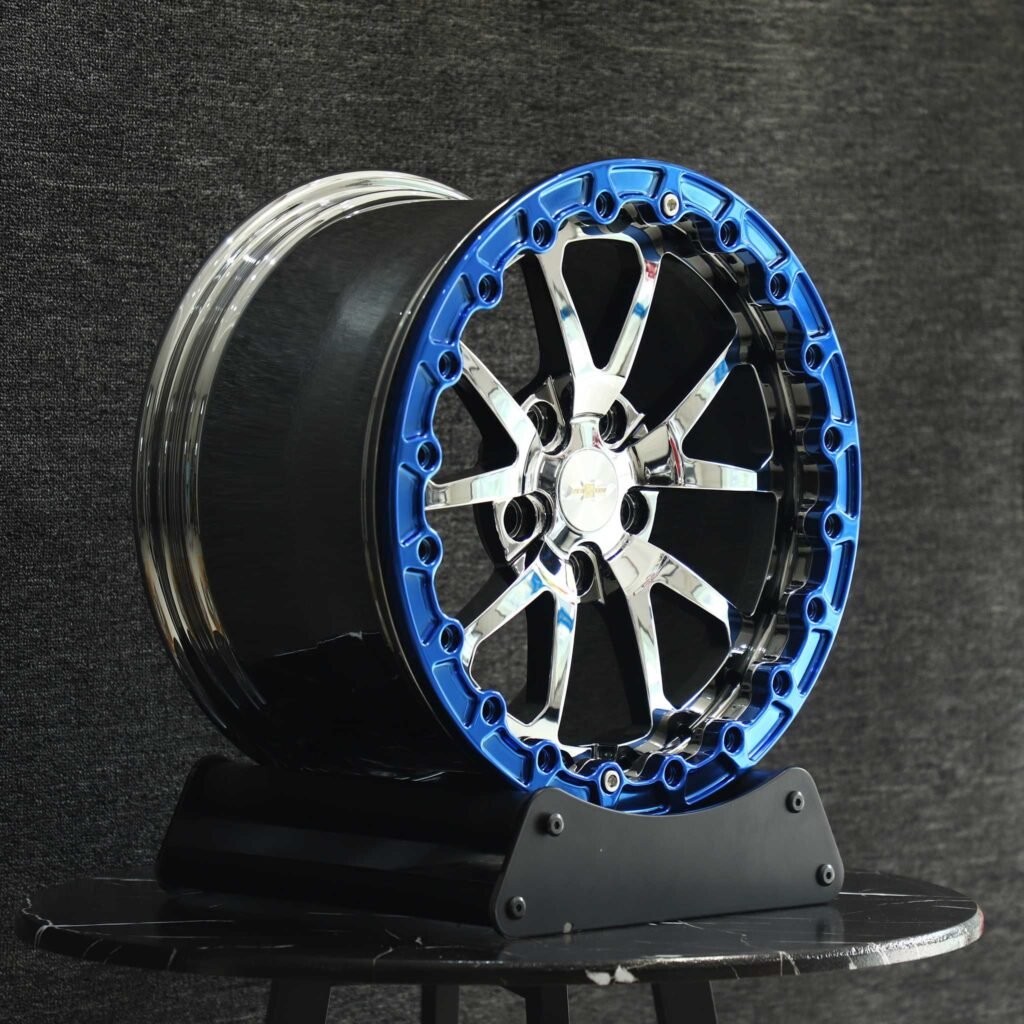 6x139.7 wheels – Chrome 5 V-Spoke Beadlock (Chevrolet OEM-Style), side view