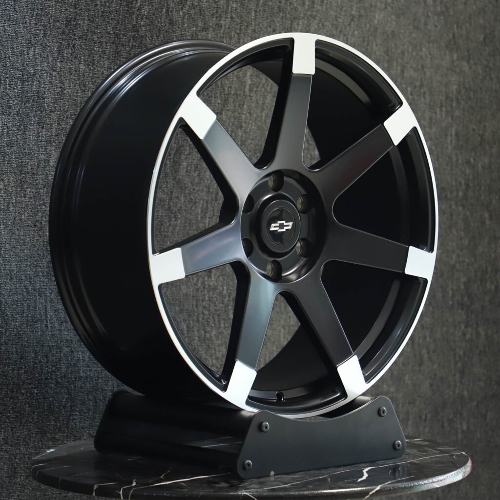 6x139.7 wheels – Custom Finish 7-Spoke Machined Face, side view