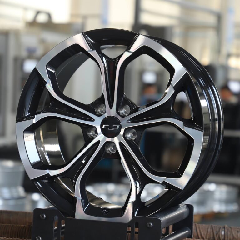 Chevrolet Corvette wheels – Gloss Black 5-Spoke Machined Face, front view