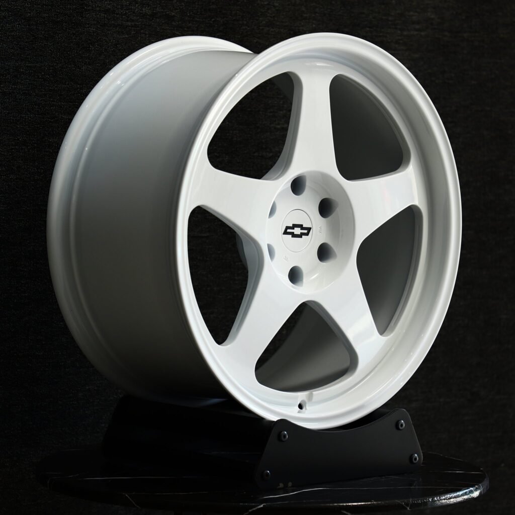 Chevrolet Tahoe wheels – Gloss White 5-Spoke (Chevrolet OEM-Style), angled view