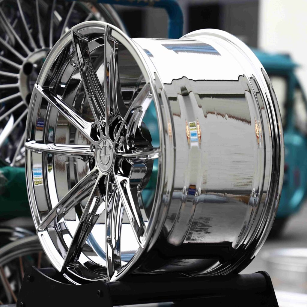 5x100 wheels – Chrome 10-Spoke, side view