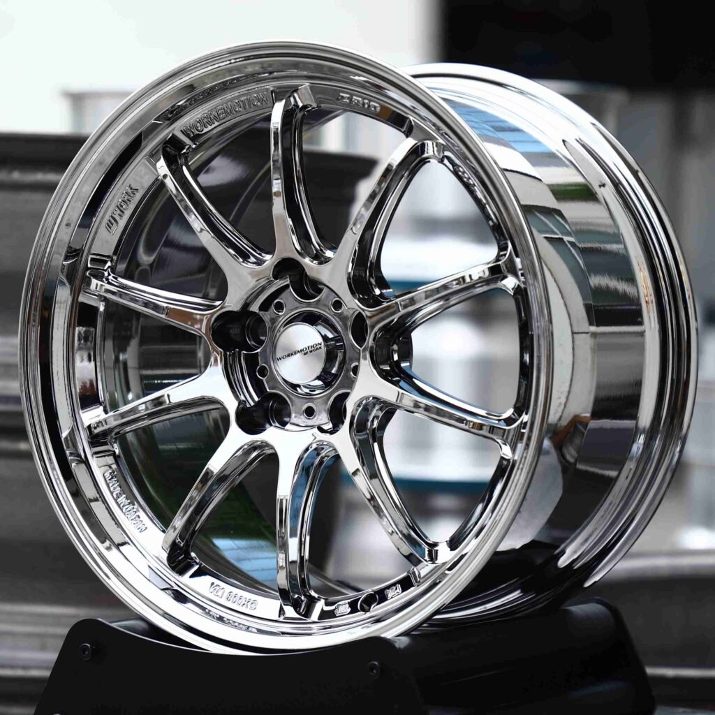BMW M3 wheels – Chrome 10-Spoke, angled view