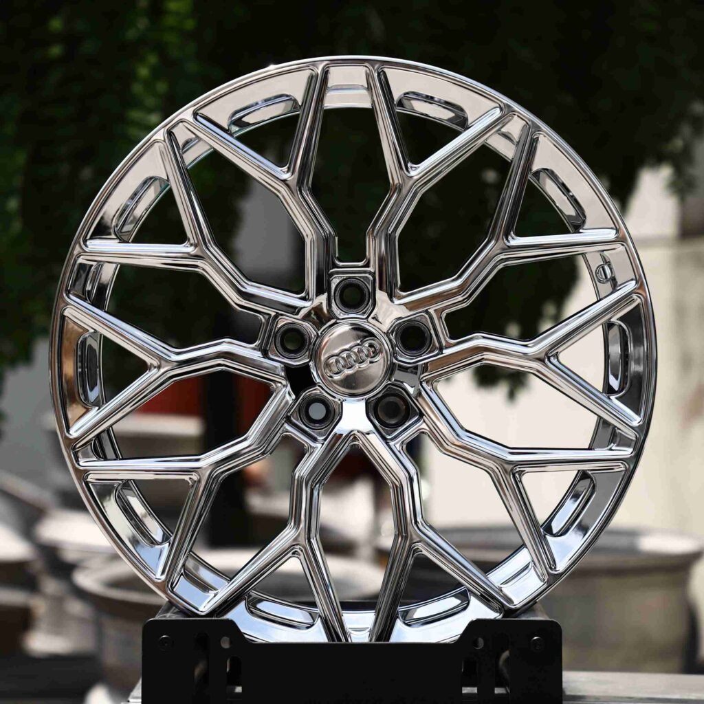 Audi A4 wheels – Chrome 10 Y-Spoke, front view