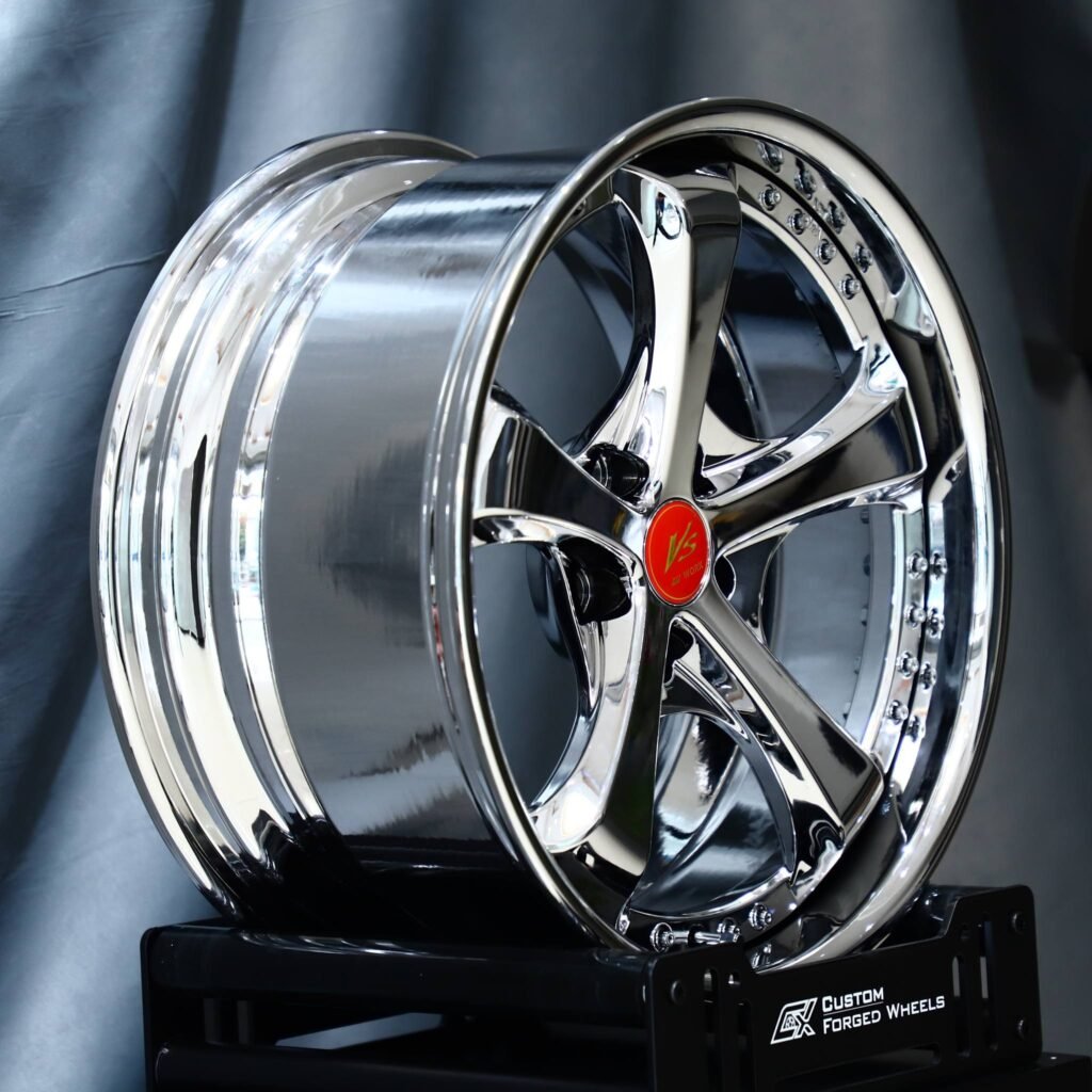 Chrome 2-Piece Deep Lip Forged Wheels - Porsche 911 / Audi R8 Fitment (5-Lug) view 3