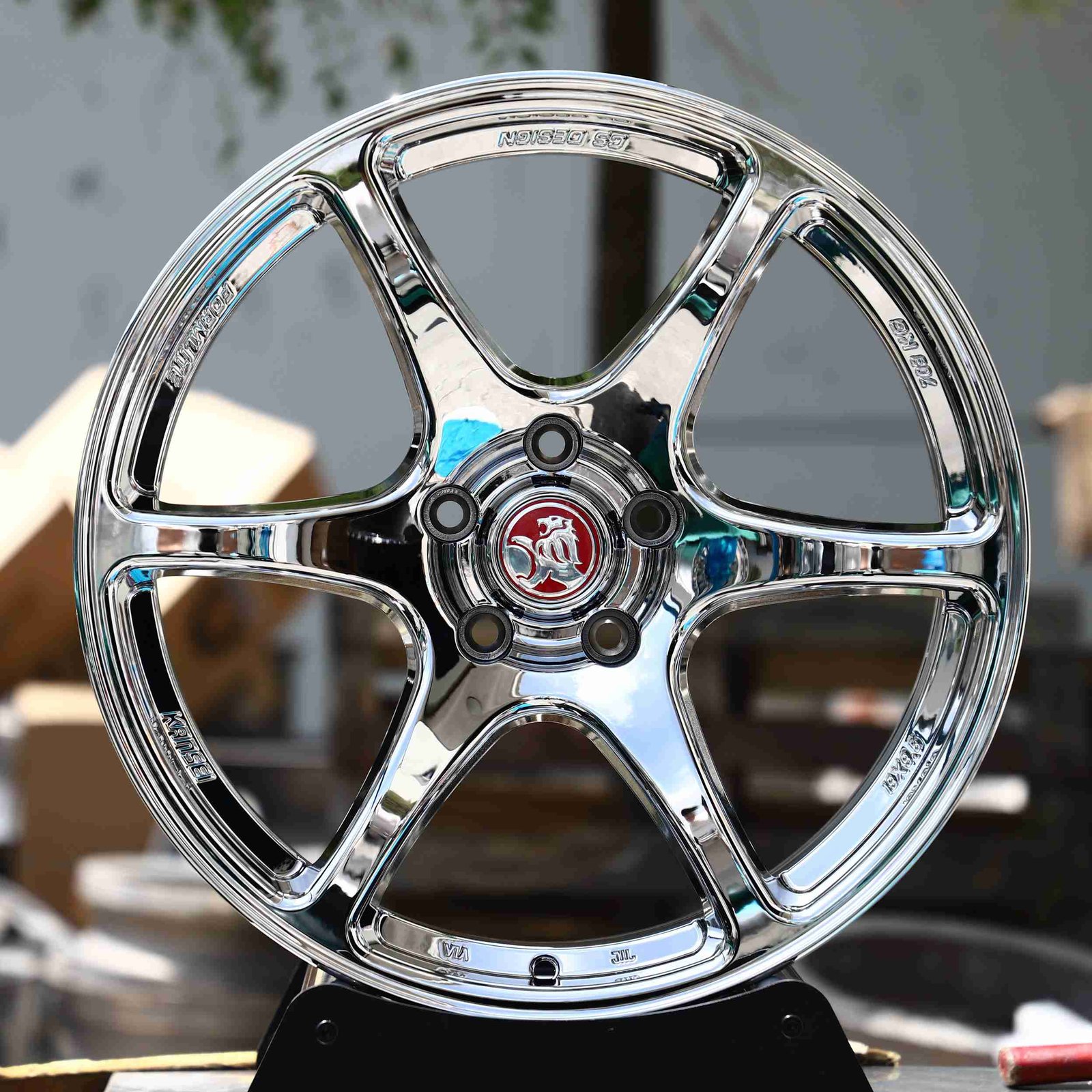Holden HSV Avalanche wheels – Chrome 5-Spoke (Holden OEM-Style), front view