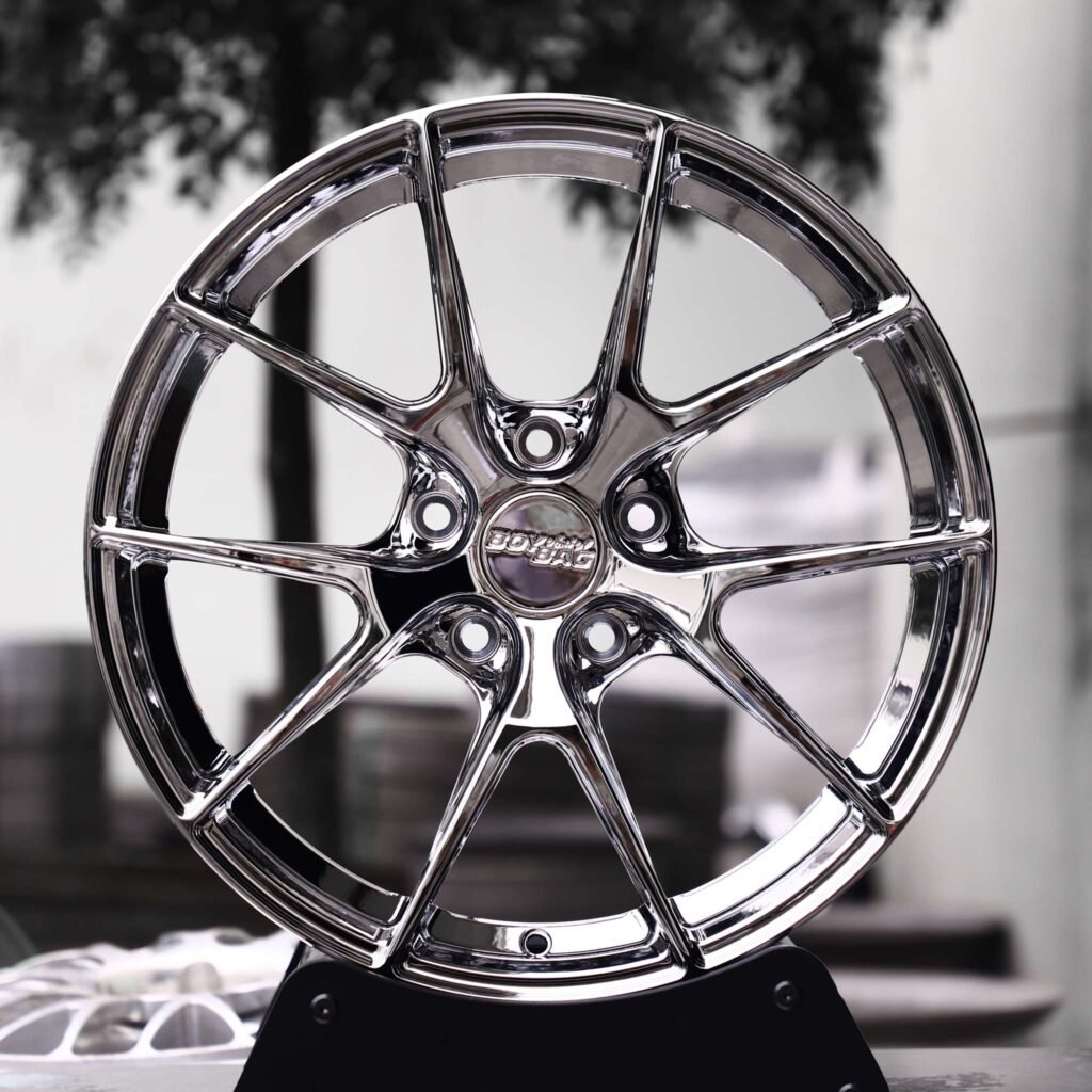 Toyota GR86 wheels – Chrome 5 Y-Spoke, front view