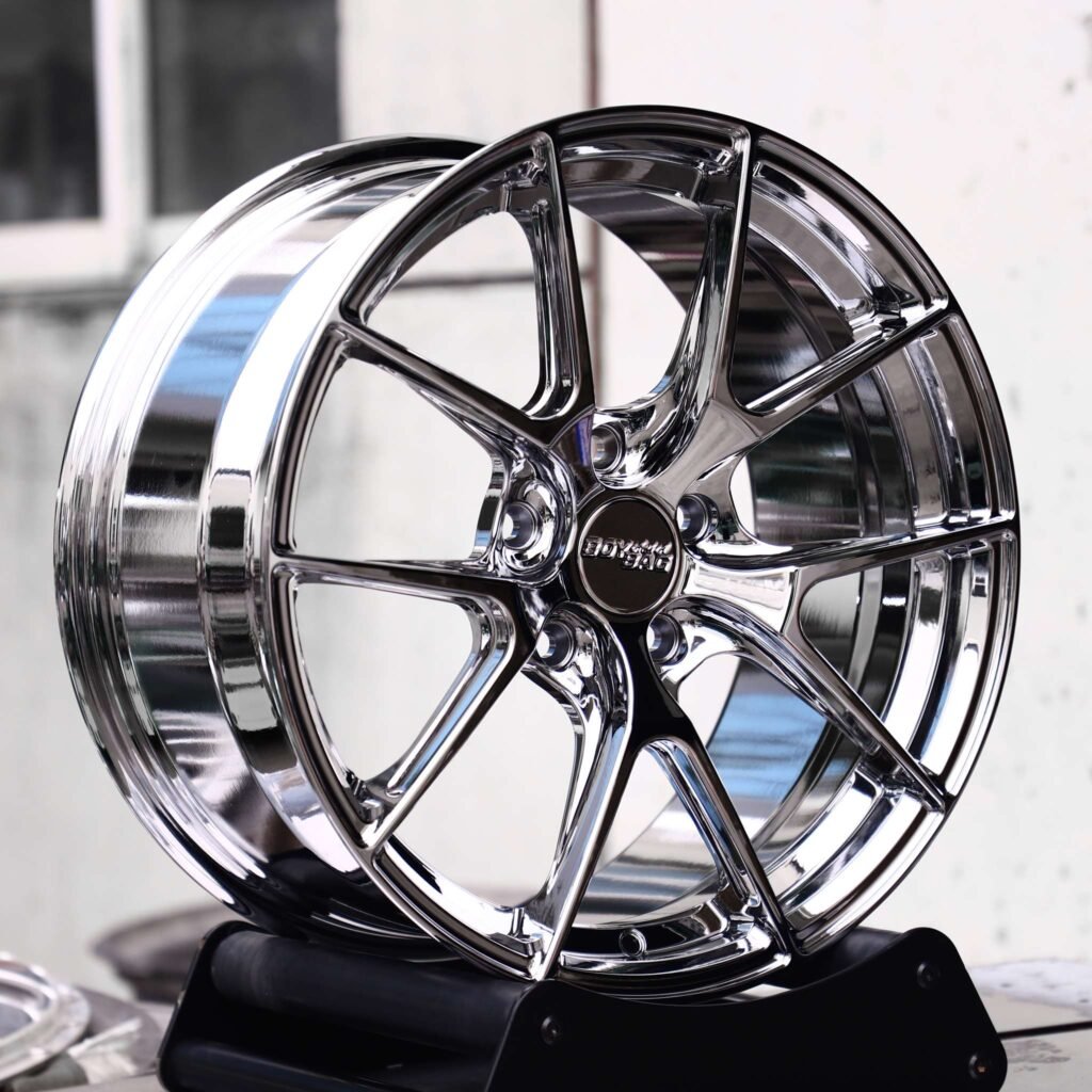 BMW 3 Series F30 wheels – Chrome 5 Y-Spoke, angled view