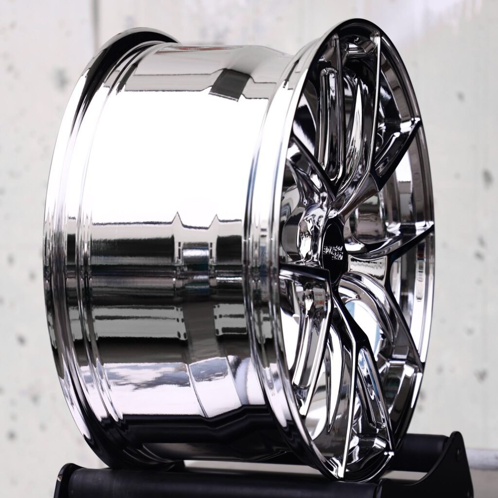 5x100 wheels – Chrome 5 Y-Spoke, side view
