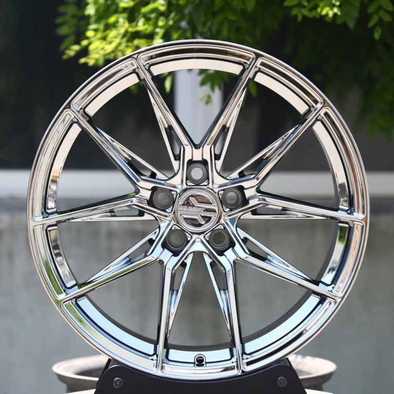 Porsche 911 wheels – Chrome 5 Y-Spoke Side-Milled, front view