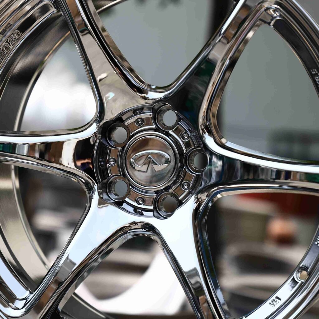 Chrome 6-Spoke Forged Wheels - Infiniti Q50 / Infiniti Q60 Fitment (5-Lug) view 4