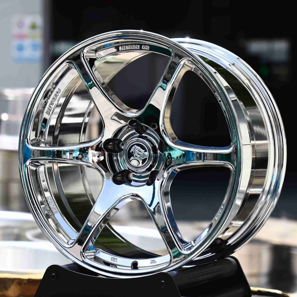 BMW 3 Series F30 wheels – Chrome 6-Spoke, angled view