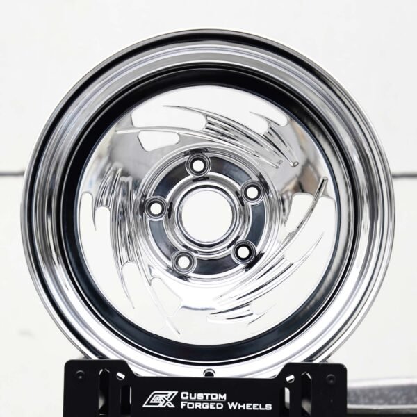 Ford Mustang wheels – Mirror Polished Swirl Smoothie, front view