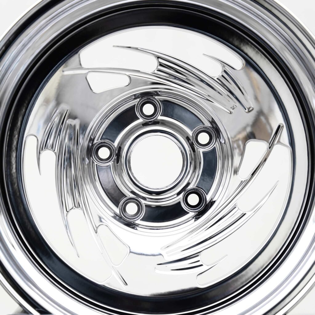 Chevrolet Corvette wheels – Chrome Aero Dish, angled view