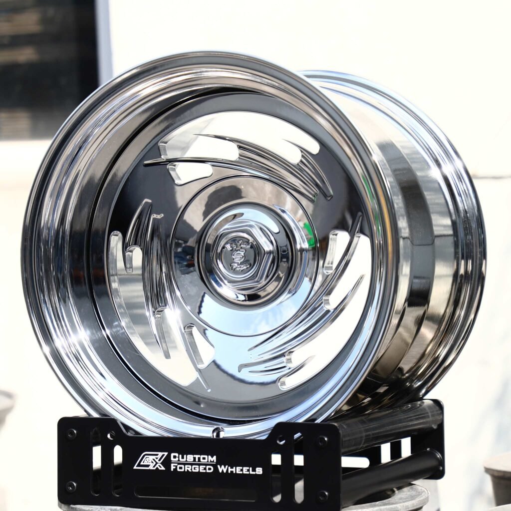 Chevrolet Corvette wheels – Chrome Aero Dish, angled view