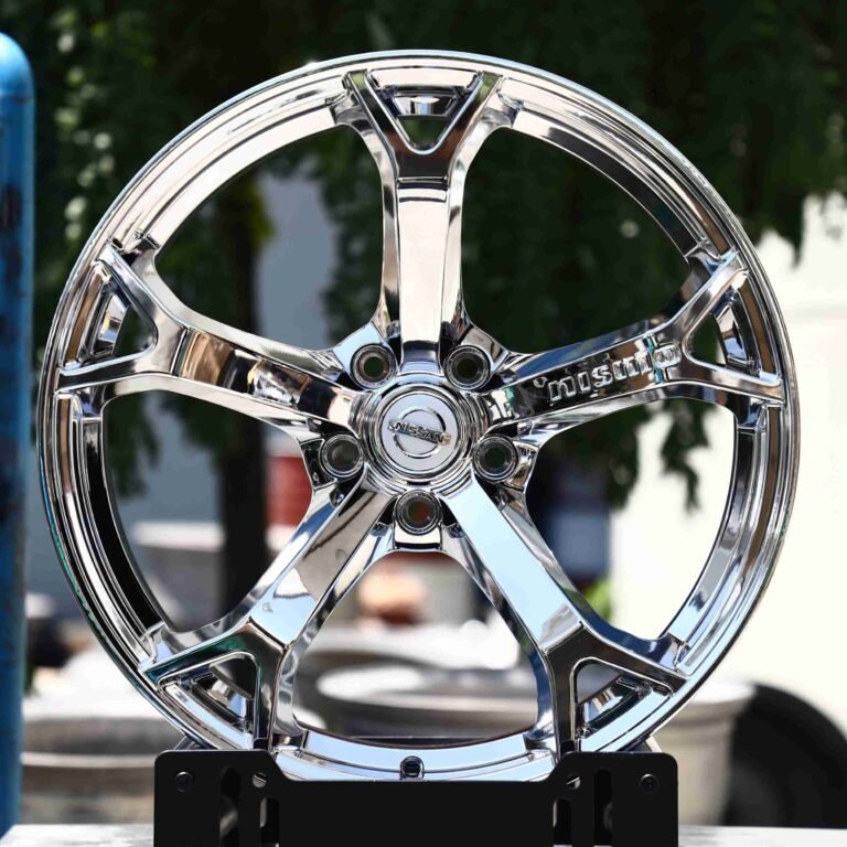 Nissan GT-R wheels – Chrome, front view